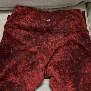 Women’s Lululemon Leggings Red Marble color
